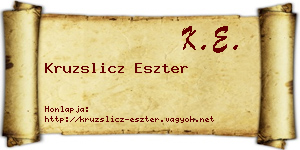 Kruzslicz Eszter névjegykártya