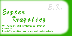 eszter kruzslicz business card